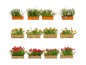 Preview: NOCH 14009 H0 Blumenkästen blühend rot, weiß und gelb 