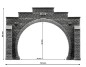 Preview: NOCH 34852 N Tunnel-Portal 2-gleisig, 12,3 x 8,5 cm 