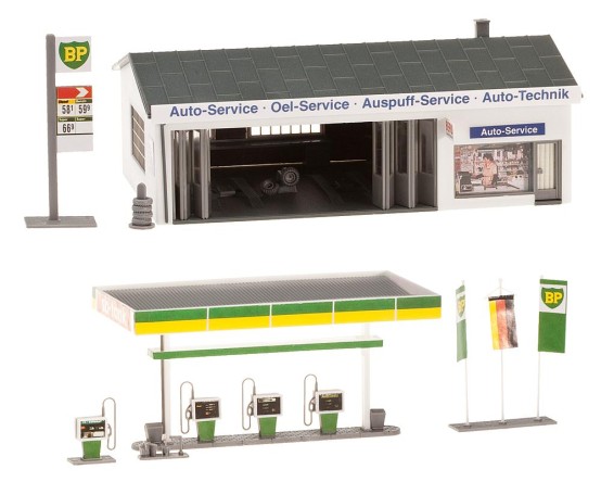 Preview: FALLER 130345 H0 Tankstelle mit Servicegebäude 
