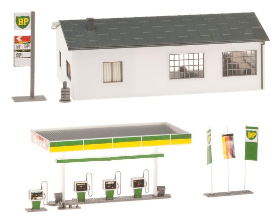 Preview: FALLER 130345 H0 Tankstelle mit Servicegebäude 