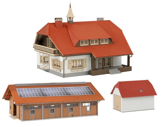 Preview: FALLER 130583 H0 Bauernhaus mit Stallung und Garage 