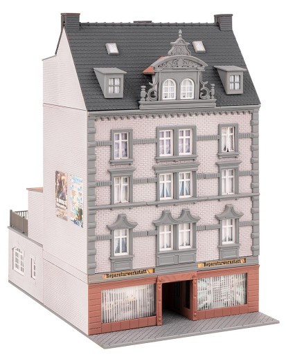 Preview: FALLER 130705 H0 Stadthaus mit Reparaturwerkstatt 
