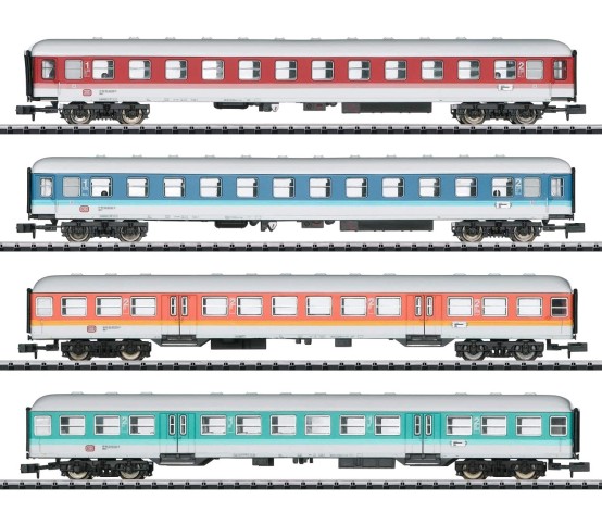 Minitrix 15806 N Personenwagen „Neue Farben“ DB 4er-Set 
