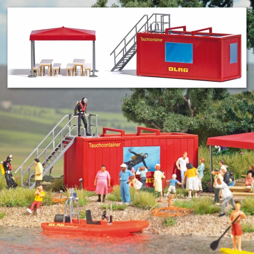 BUSCH 1618 H0 DLRG Tauchcontainer 