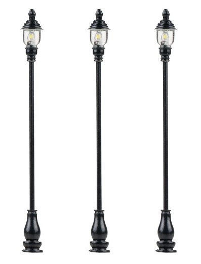 FALLER 180116 H0 LED-Parklaterne, warmweiß, 3 Stück 