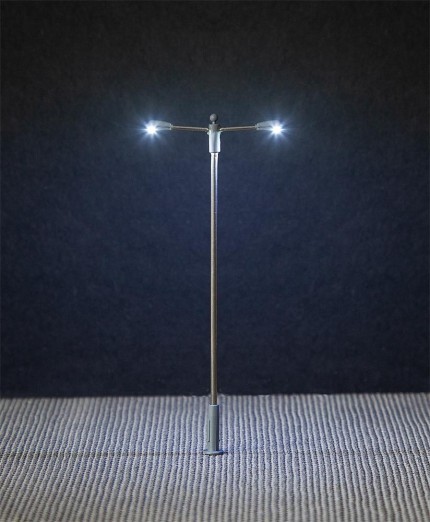 Preview: FALLER 180203 H0 LED Ansatzleuchte, Doppelausleger 