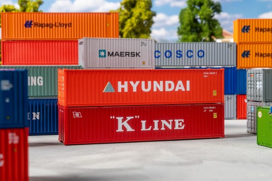 FALLER 182055 H0 40' Container K-LINE und HYUNDAI 