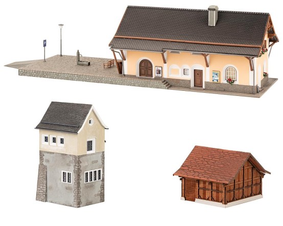 Preview: FALLER 190059 H0 Bahnhof-Set Susch 