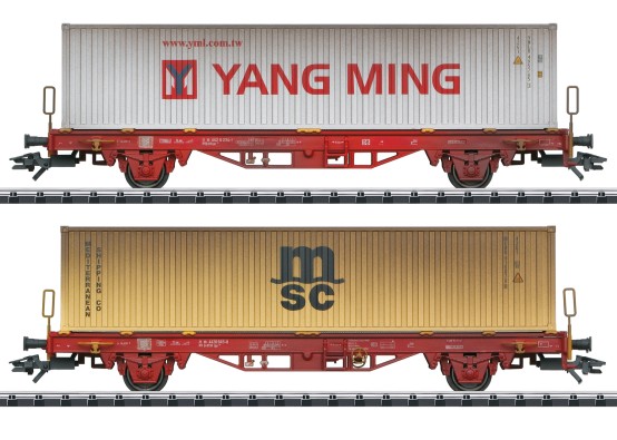 Trix 24139 H0 Container-Tragwagen Lgs 580, DB AG 2er-Set 