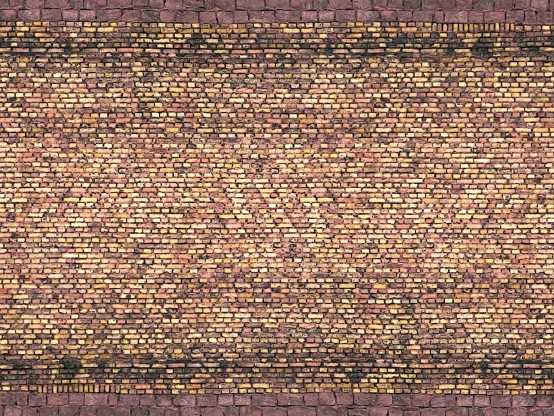 NOCH 56605 H0 3D-Kartonplatte Ziegel, gelb-bunt 