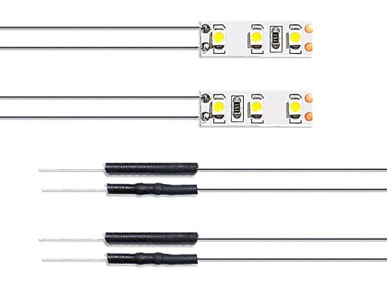 BUSCH 5998 H0 LED-Beleuchtung, 2x 3 warmweiße LED´s 
