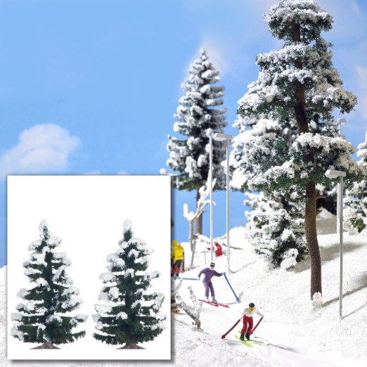 BUSCH 6151 H0 2 Schnee-Fichten 55 mm 
