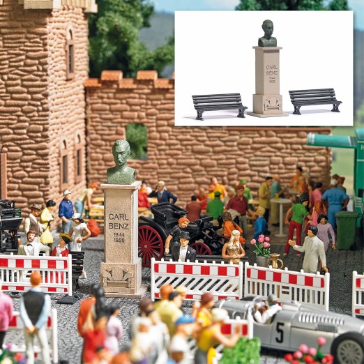 BUSCH 7732 H0 Carl Benz Statue 