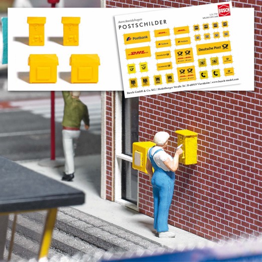 BUSCH 7761 H0 Briefkasten und Briefmarkenautomat 