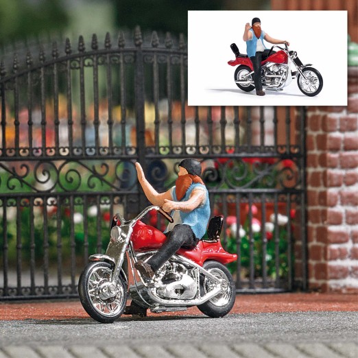 BUSCH 7861 H0 US Motorrad mit Biker 