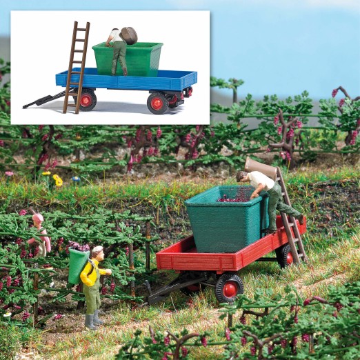 BUSCH 7879 H0 Traubenernte mit Gummiwagen 