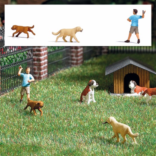 BUSCH 7896 H0 Apportierspiel mit Hunden 