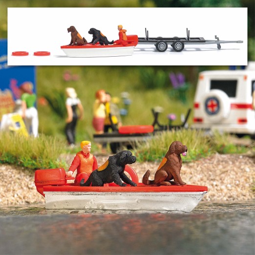 BUSCH 7898 H0 Wasserrettung mit Motorboot 