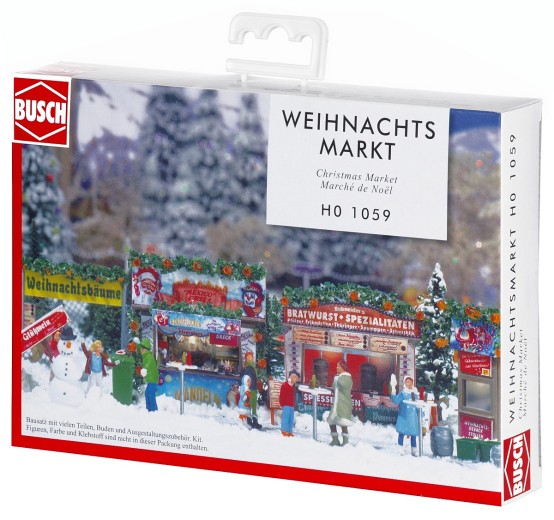 Preview: BUSCH 1059 H0 Weihnachtsmarkt 