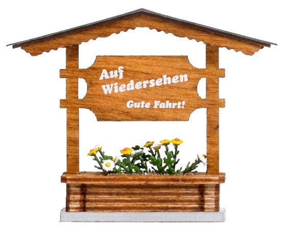 Preview: BUSCH 1144 H0 Ortseingangsschild aus Holz (Fertigmodell) 