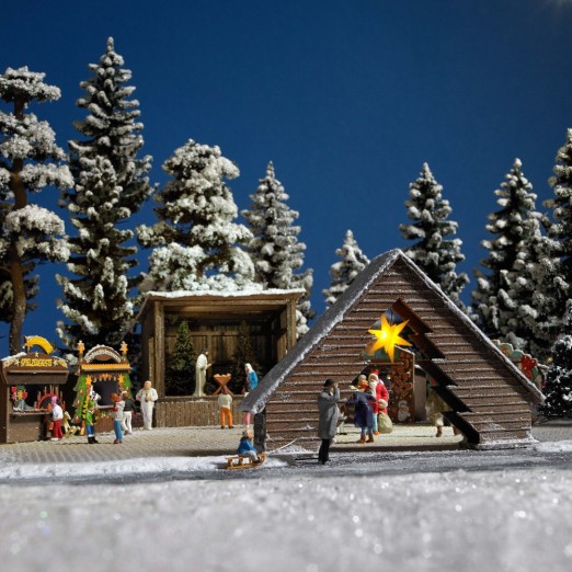Preview: BUSCH 1183 H0 Wald-Weihnachtsmarkt 