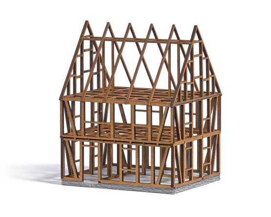 Preview: BUSCH 1370 H0 Fachwerkhaus Rohbau 