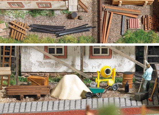 Preview: BUSCH 1376 H0 Baustellen-Set 