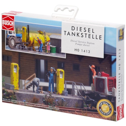 Preview: BUSCH 1413 H0 Diesel-Tankstelle 