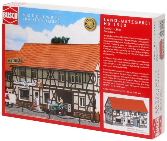 Preview: BUSCH 1530 H0 Land-Metzgerei Adler 