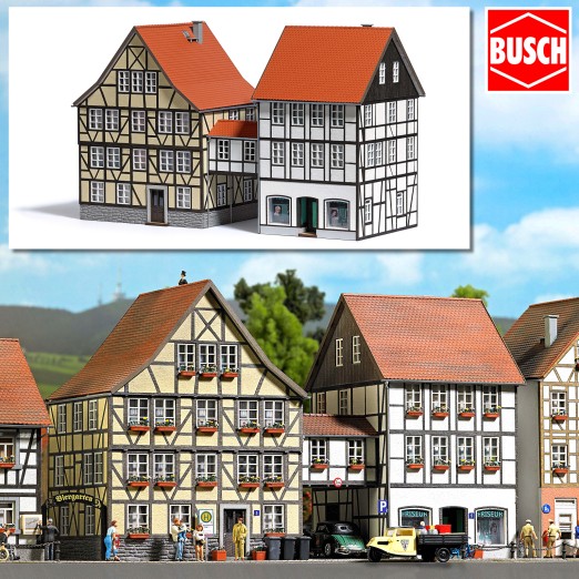 BUSCH 1538 H0 Häuser mit Übergang 