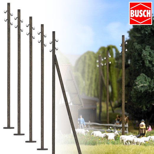 BUSCH 1569 H0 Freileitungsmasten 