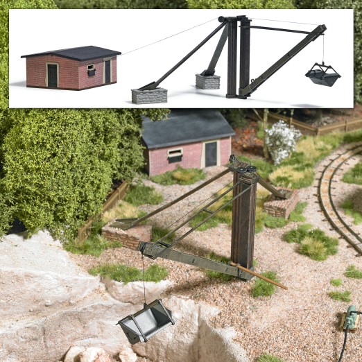 BUSCH 1975 H0 Schwenkkran mit Windenhaus 