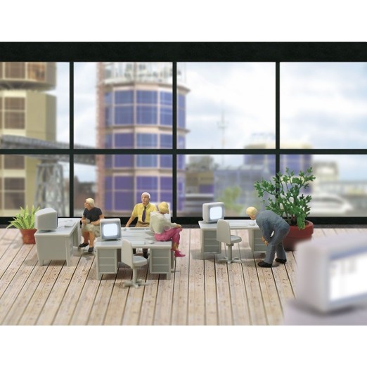 Preview: BUSCH 5402 H0 PC Büro-Set 