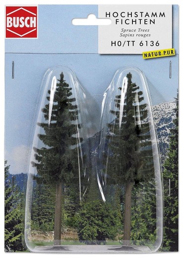 Preview: BUSCH 6136 H0/TT 2 Hochstammfichten 130 mm 