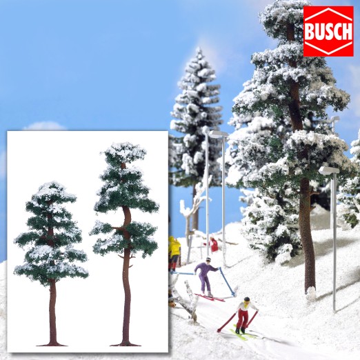 BUSCH 6155 H0 2 Schnee-Kiefern 130/160 mm 