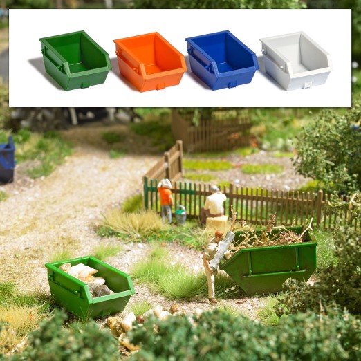 BUSCH 7752 H0 Mini-Set 4 Absetzcontainer 1,5 m³ 