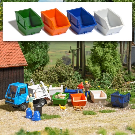 BUSCH 7753 H0 Mini-Set 4 Absetzcontainer 2,5 m³ 