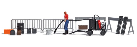 Preview: BUSCH 7802 H0 Teerkocher mit Bauarbeiter 