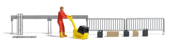 Preview: BUSCH 7804 H0 Rüttelplatte mit Bauarbeiter 