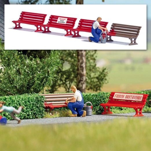 BUSCH 7978 H0 Sitzbank streichen 