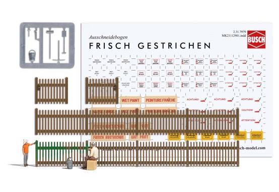 Preview: BUSCH 7984 H0 Zaun streichen 