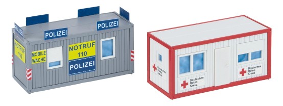 Preview: FALLER 180338 H0 Bürocontainer Polizei und DRK 