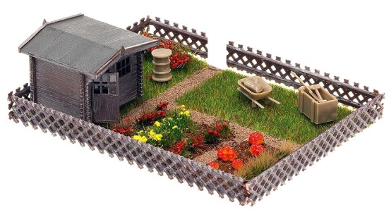 Preview: FALLER 180492 H0 Schrebergarten mit Gartenhäuschen 
