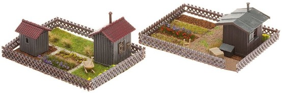 Preview: FALLER 180494 H0 2 Schrebergärten mit Schuppen 