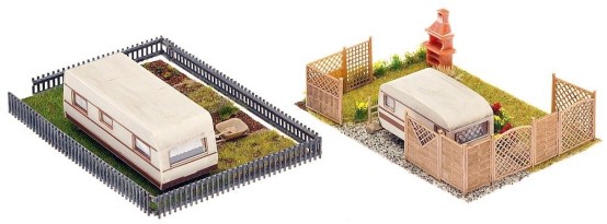 Preview: FALLER 180495 H0 2 Schrebergärten mit Wohnwagen 