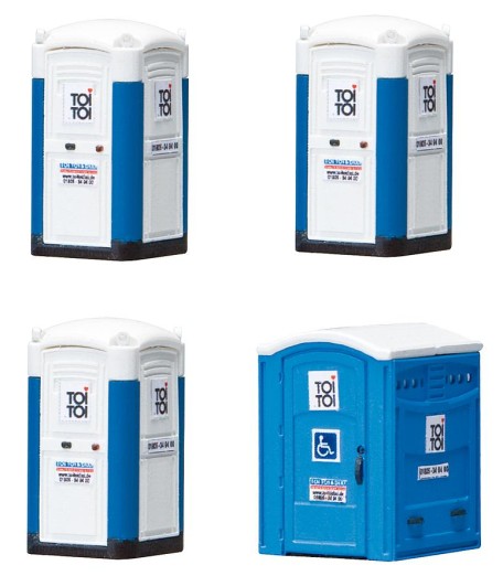 Preview: FALLER 180543 H0 Mobile Toilettenkabinen TOI TOI 