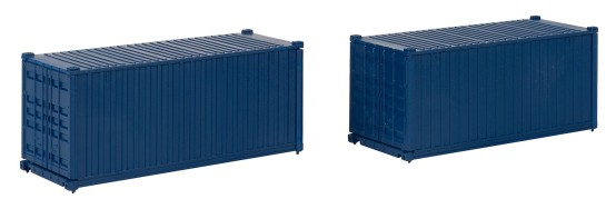 Preview: FALLER 182054 H0 20' Container, blau, 2er-Set 