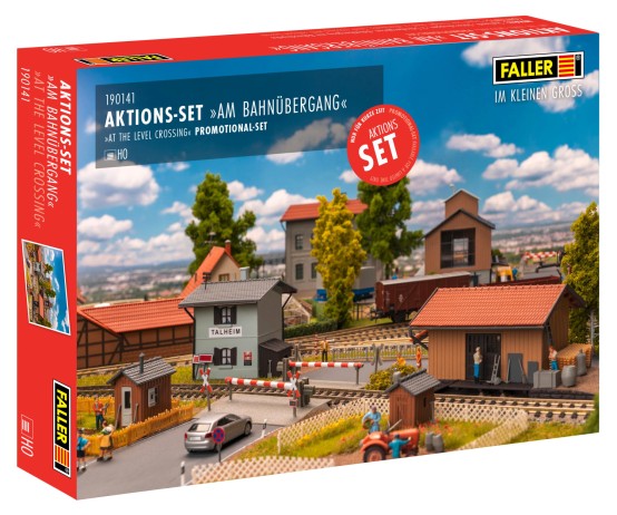 FALLER 190141 H0 Aktions-Set Am Bahnübergang 