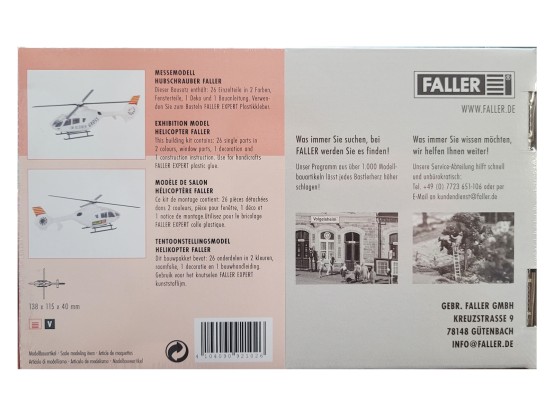 Preview: FALLER 192102 H0 Hubschrauber FALLER (Messemodell) 