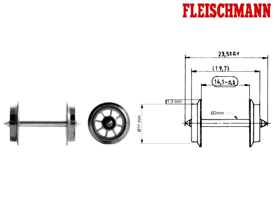 Fleischmann 6562 H0 Speichen-Radsatz AC 